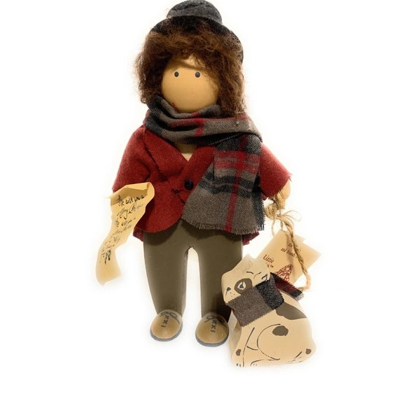 Lizzie High Doll Charles Bowman Christmas Caroler with dog Wooden collectible - Picture 1 of 5